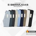 Kit 5 Bermudas Reserva Algodão Pima Conforto Casual | Lote Promocional